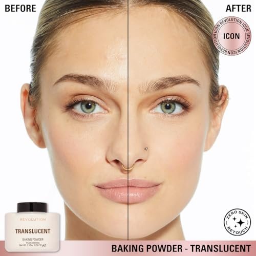 Revolution Loose Baking Powder – Translucent Setting Powder for Long-Lasting, Matte Finish (1.12 oz) - görsel 8