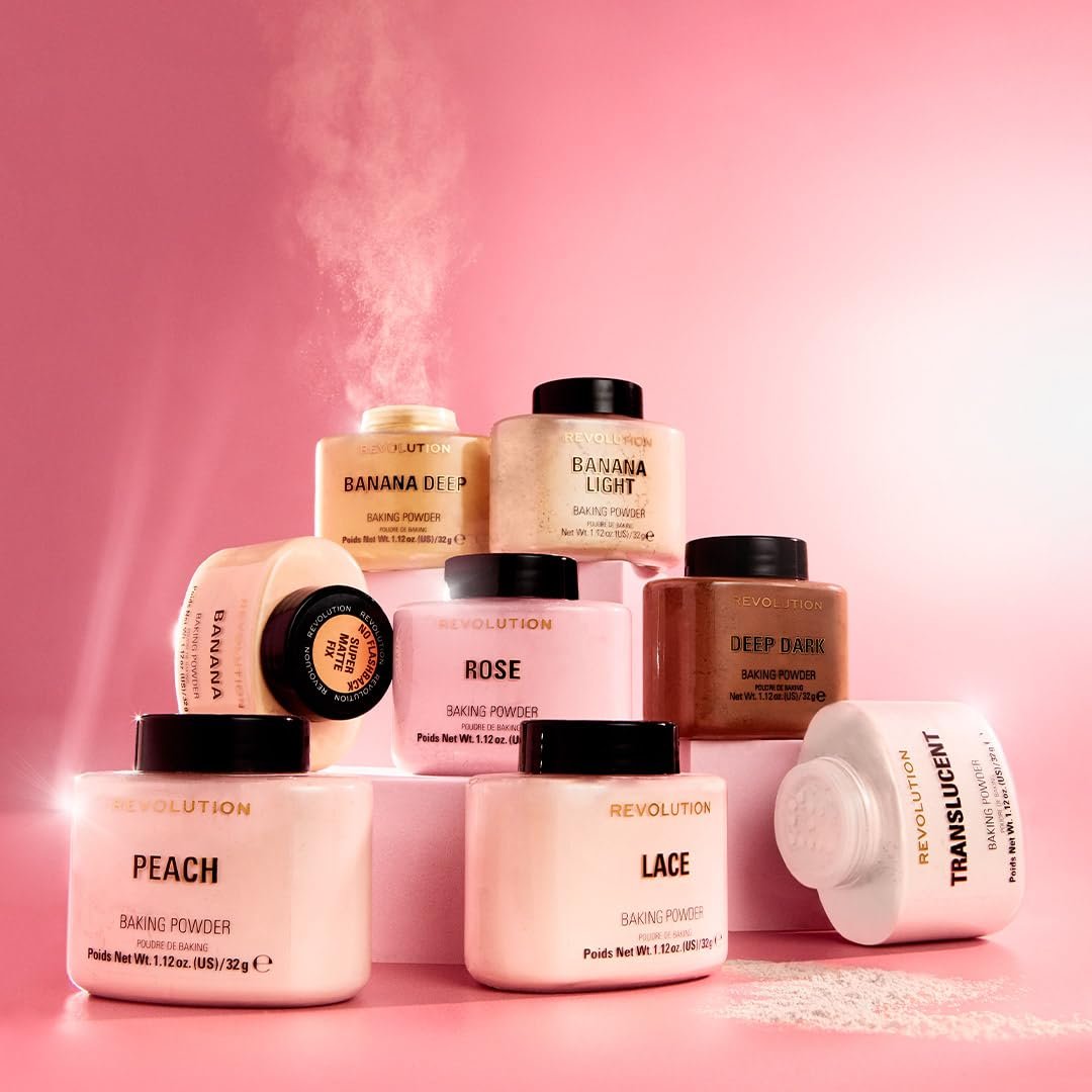 Revolution Loose Baking Powder – Translucent Setting Powder for Long-Lasting, Matte Finish (1.12 oz) - görsel 9