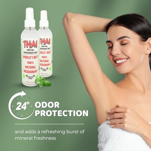 Thai Deodorant Stone Crystal Mist Natural Deodorant Spray 8 oz. Bundle (Pack of 3) – Aluminum-Free, Hypoallergenic, Long-Lasting Odor Protection - görsel 6