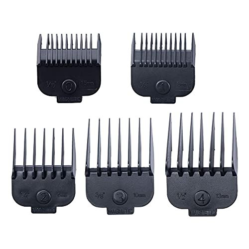 Caliber Pro Magnetic Cutting Guards Set – 5-Piece Universal Hair Clipper Guide Combs for Precise Trimming, Black - görsel 2