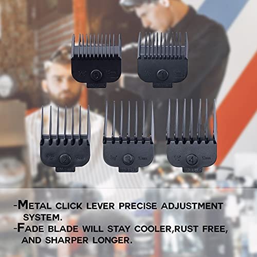 Caliber Pro Magnetic Cutting Guards Set – 5-Piece Universal Hair Clipper Guide Combs for Precise Trimming, Black - görsel 6