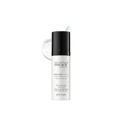 Philosophy Anti-Wrinkle Miracle Worker Line-Correcting Eye Cream with Vitamin C & Coconut Oil – Reduces Dark Circles, Smoothes Skin Around Eyes, 0.5 Fl Oz Avelisse