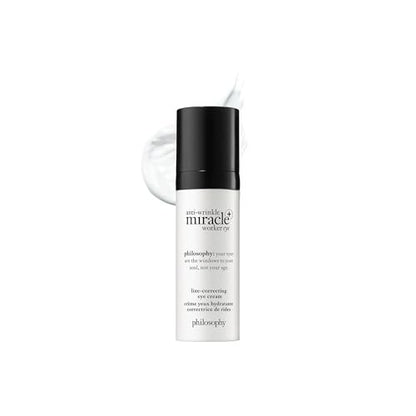Philosophy Anti-Wrinkle Miracle Worker Line-Correcting Eye Cream with Vitamin C & Coconut Oil – Reduces Dark Circles, Smoothes Skin Around Eyes, 0.5 Fl Oz Avelisse