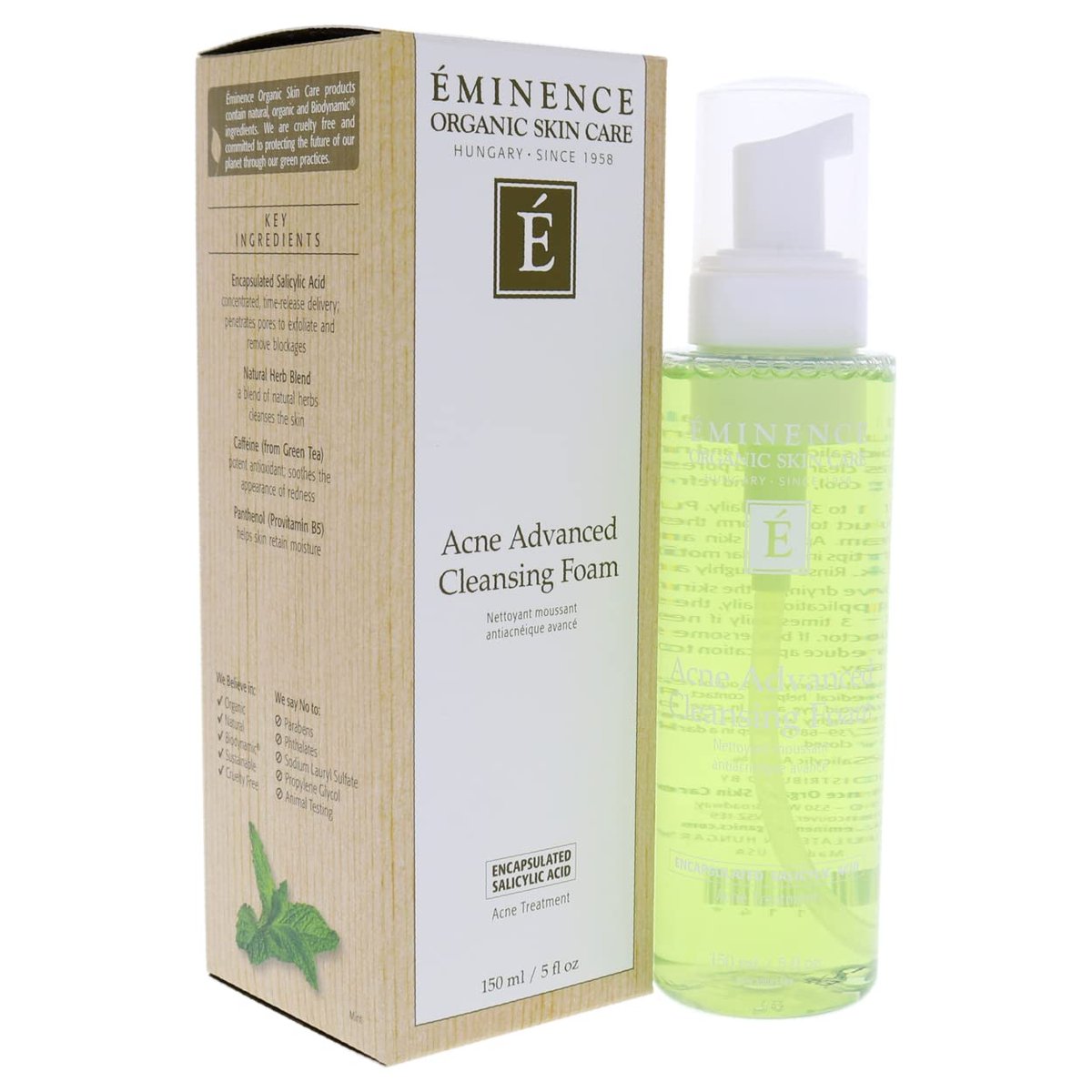 Eminence Acne Advanced Cleansing Foam – 5 oz Gentle Foaming Cleanser for Clearer Skin Avelisse