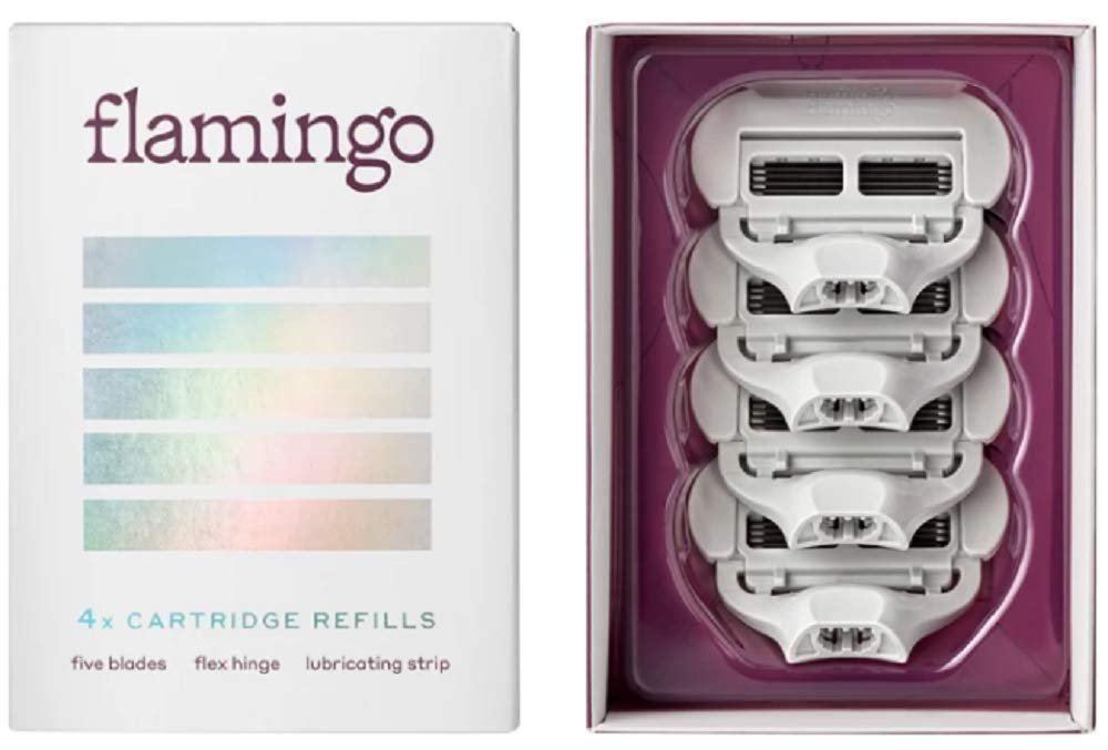 Flamingo Women's Razor Blade Refill - 4 Pack | Stainless Steel Cartridges Avelisse