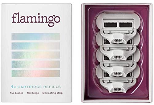 Flamingo Women's Razor Blade Refill - 4 Pack | Stainless Steel Cartridges Avelisse