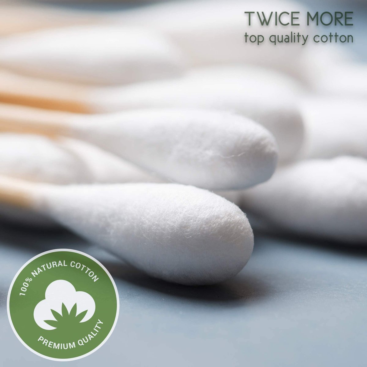 Premium 500 Biodegradable Bamboo Cotton Swabs | Zero Waste, Plastic-Free, Compostable Q Tips - görsel 3
