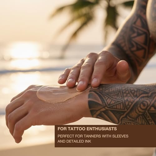 Onyx Tattoo Tanning Lotion - Indoor Accelerator with Bronzer and Tattoo Fade Protection - Dark Tan for Tanning Beds - Hydrating Fade Defense - 6.76 Fl Oz Avelisse
