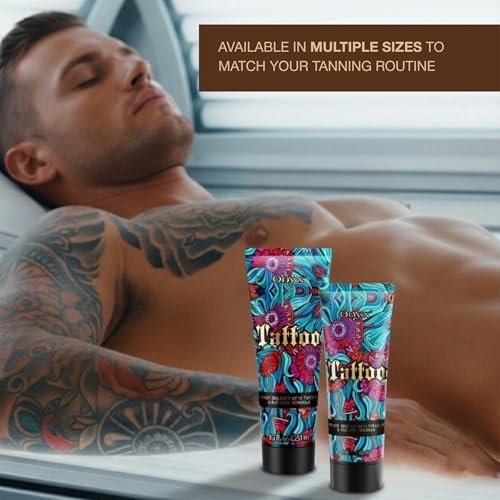 Onyx Tattoo Tanning Lotion - Indoor Accelerator with Bronzer and Tattoo Fade Protection - Dark Tan for Tanning Beds - Hydrating Fade Defense - 6.76 Fl Oz Avelisse