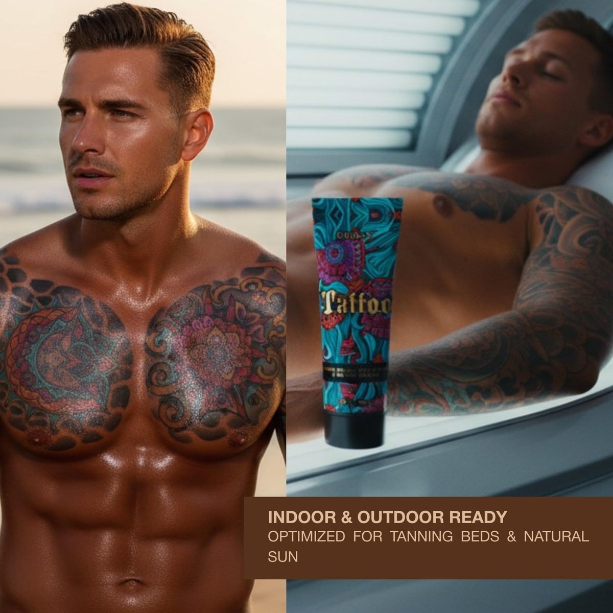 Onyx Tattoo Tanning Lotion - Indoor Accelerator with Bronzer and Tattoo Fade Protection - Dark Tan for Tanning Beds - Hydrating Fade Defense - 6.76 Fl Oz Avelisse