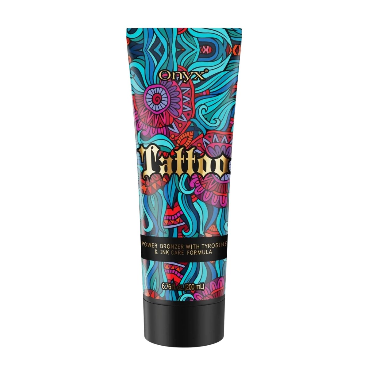 Onyx Tattoo Tanning Lotion - Indoor Accelerator with Bronzer and Tattoo Fade Protection - Dark Tan for Tanning Beds - Hydrating Fade Defense - 6.76 Fl Oz Avelisse