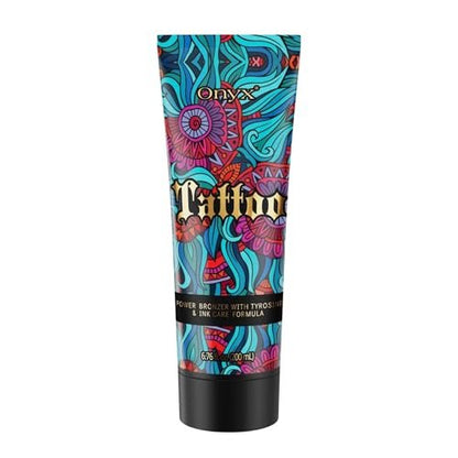 Onyx Tattoo Tanning Lotion - Indoor Accelerator with Bronzer and Tattoo Fade Protection - Dark Tan for Tanning Beds - Hydrating Fade Defense - 6.76 Fl Oz Avelisse
