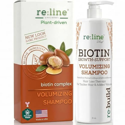 Biotin Shampoo for Hair Growth & Thickness - Thickening Shampoo for Thinning Hair - Women & Men - with Saw Palmetto, Plant Keratin & Rice Water Protein - Color Safe, Sulfate & Paraben Free - 8 Fl Oz Avelisse