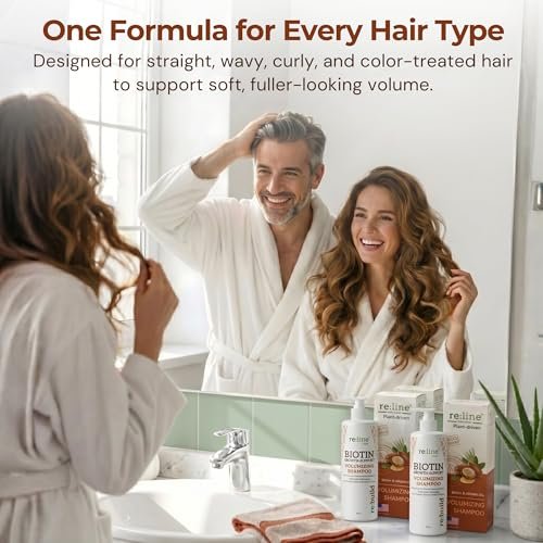 Biotin Shampoo for Hair Growth & Thickness - Thickening Shampoo for Thinning Hair - Women & Men - with Saw Palmetto, Plant Keratin & Rice Water Protein - Color Safe, Sulfate & Paraben Free - 8 Fl Oz Avelisse