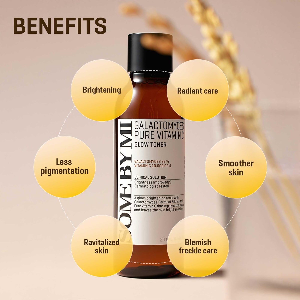SOME BY MI Galactomyces Pure Vitamin C Glow Toner - Korean Daily Face Toner for Brightening, Texture & Elasticity Care, 6.76 Fl Oz (200ml) Avelisse