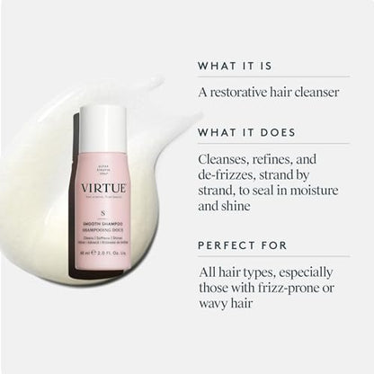 VIRTUE Smooth Sulfate Free Shampoo for Frizz Control – Color Safe, All Hair Types