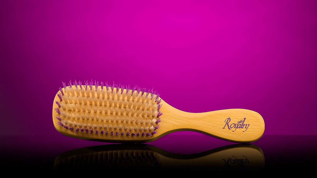 Royalty Wave Brush #710 - Reinforced Medium Waves Brush for Men & Women - Purple/White - görsel 7