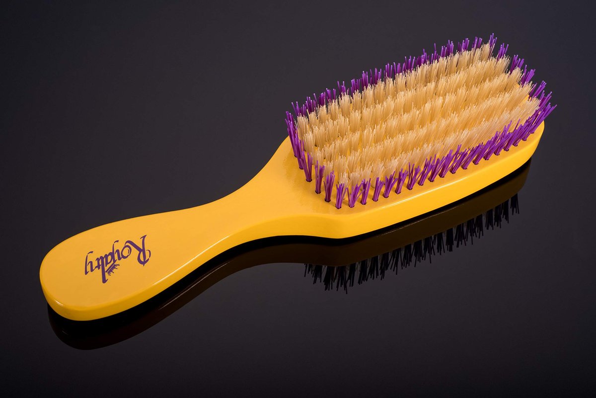 Royalty Wave Brush #710 - Reinforced Medium Waves Brush for Men & Women - Purple/White - görsel 9