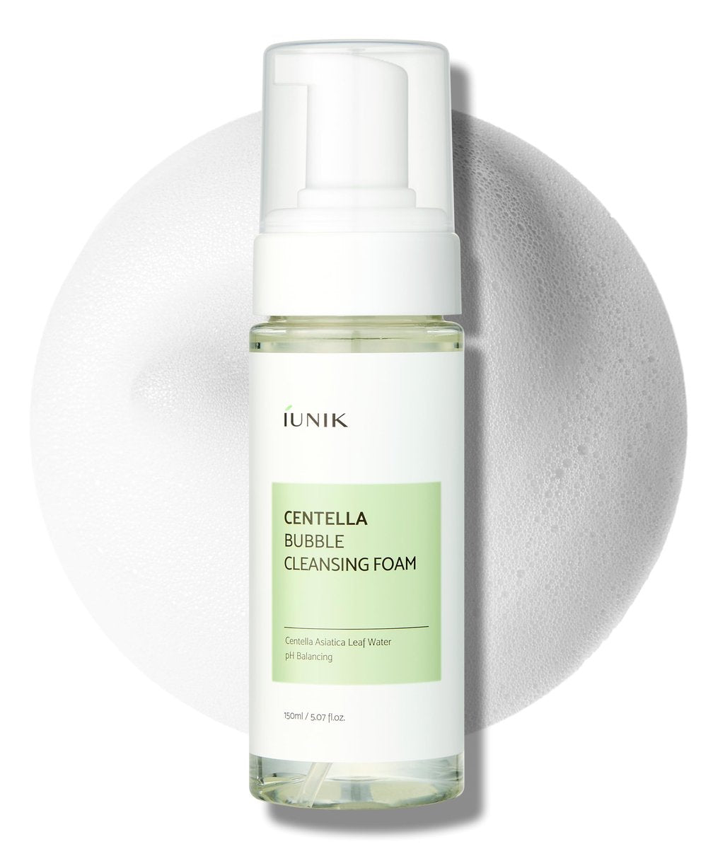 IUNIK Centella Bubble Foaming Vegan Facial Cleanser - 69% Centella Asiatica Extract, Soothing, Moisturizing, Exfoliating, Removes Pore Blackheads & Whiteheads, 5.07 Fl Oz Avelisse
