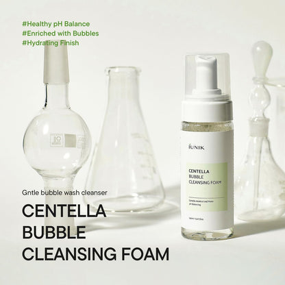 IUNIK Centella Bubble Foaming Vegan Facial Cleanser - 69% Centella Asiatica Extract, Soothing, Moisturizing, Exfoliating, Removes Pore Blackheads & Whiteheads, 5.07 Fl Oz Avelisse