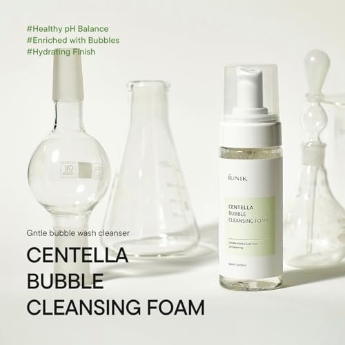IUNIK Centella Bubble Foaming Vegan Facial Cleanser - 69% Centella Asiatica Extract, Soothing, Moisturizing, Exfoliating, Removes Pore Blackheads & Whiteheads, 5.07 Fl Oz Avelisse