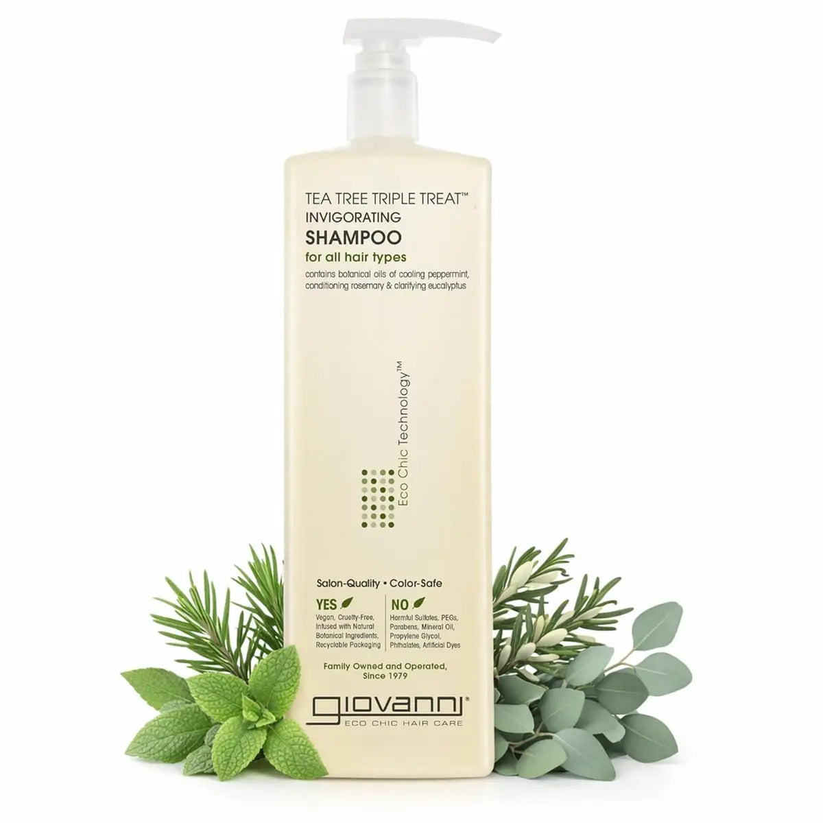 GIOVANNI Tea Tree Triple Treat Invigorating Shampoo - Cooling Peppermint, Eucalyptus & Rosemary - Helps Strengthen & Rejuvenate Hair & Scalp, Paraben Free, 24 oz Avelisse