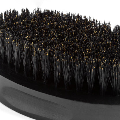 Hunter Jack Natural Boar Bristle Beard Brush for Men – Soft Small Mustache Brush, Premium Travel Grooming Kit (Black, Medium) Avelisse