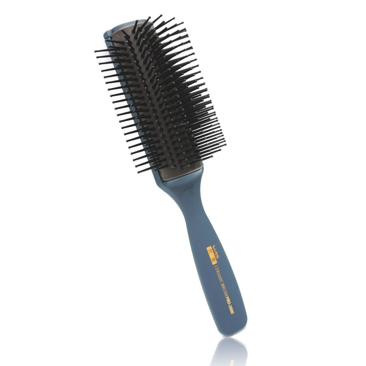 VESS Professional Hair Blow Brush Pro-2000 Ceramic 9 Rows Wide Type - Made in Japan (Blue) Avelisse
