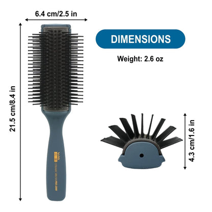 VESS Professional Hair Blow Brush Pro-2000 Ceramic 9 Rows Wide Type - Made in Japan (Blue) Avelisse