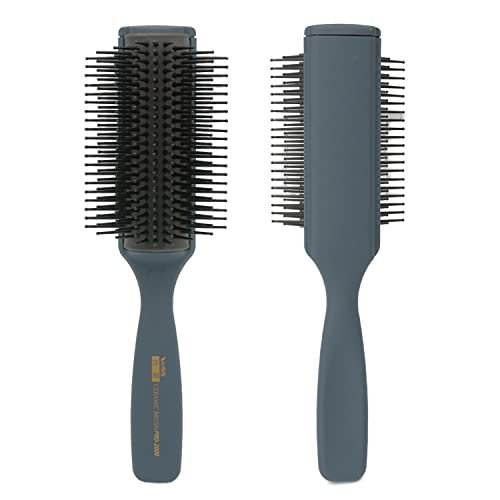 VESS Professional Hair Blow Brush Pro-2000 Ceramic 9 Rows Wide Type - Made in Japan (Blue) Avelisse