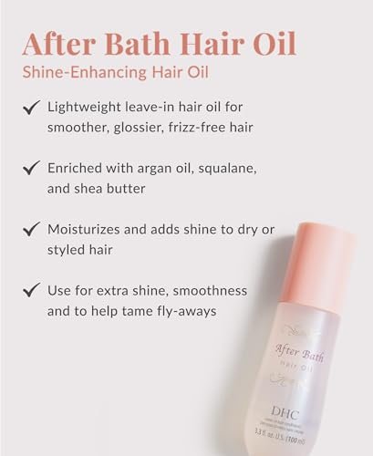 DHC After Bath Hair Oil – Lightweight Leave-In Oil for Shine, Smoothness & Frizz Control, All Hair Types, 3.3 fl oz Avelisse