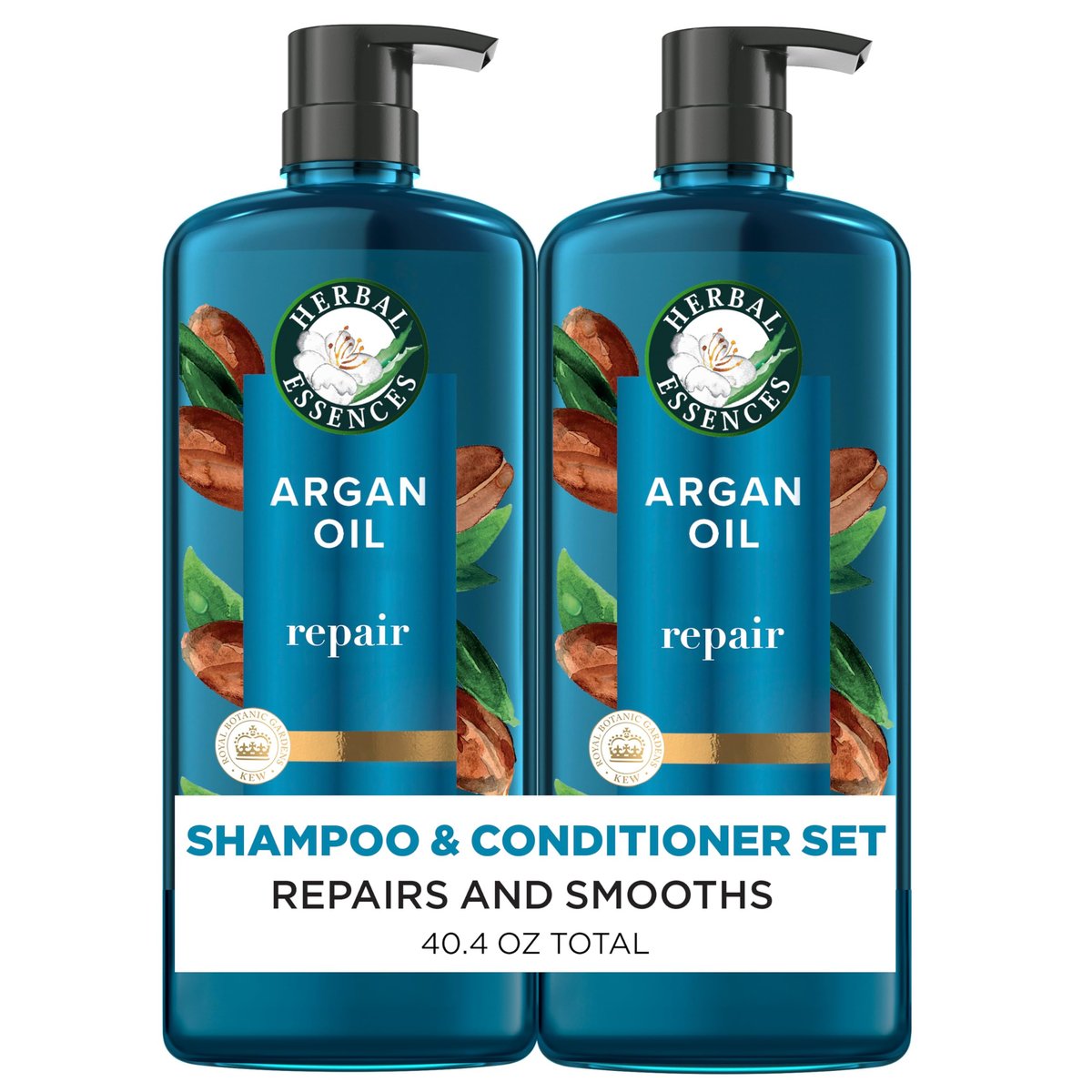 Herbal Essences Argan Oil Repair Shampoo & Conditioner Set - Moisturizing & Smoothing, Paraben-Free, Color-Safe, pH-Balanced, Citrus Scent, 20.2 Fl Oz Each (Pack of 2) Avelisse