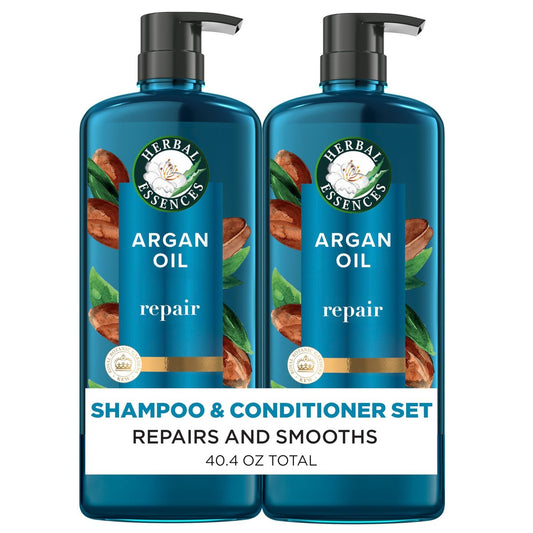 Herbal Essences Argan Oil Repair Shampoo & Conditioner Set - Moisturizing & Smoothing, Paraben-Free, Color-Safe, pH-Balanced, Citrus Scent, 20.2 Fl Oz Each (Pack of 2) Avelisse
