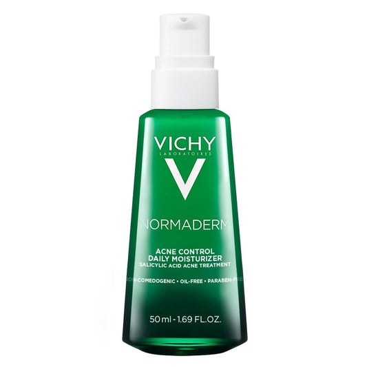 VICHY Normaderm Acne Control Daily Moisturizer - Oil-Free Face Moisturizer with 2% Salicylic Acid, Hyaluronic Acid & Vitamin C for Acne-Prone Skin, Targets Blackheads, Blemishes & Enlarged Pores