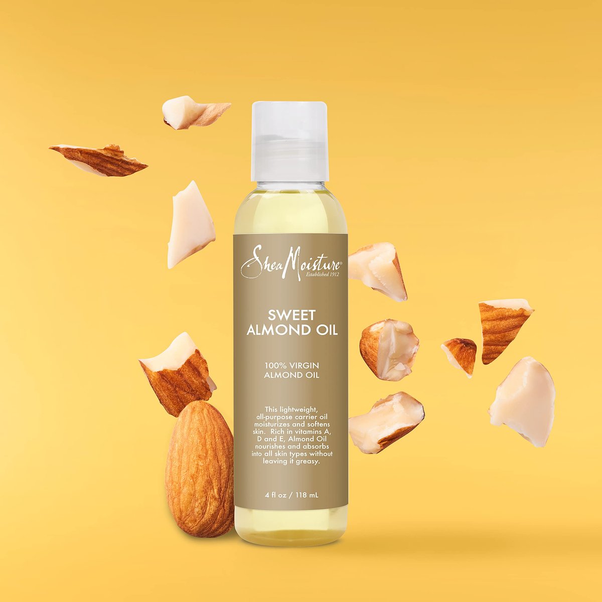 SheaMoisture Body Oil for Dry Skin - Sweet Almond Oil, Cruelty Free, 4 oz - görsel 4