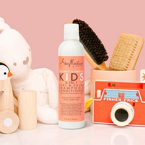 SheaMoisture 2-in-1 Shampoo and Conditioner for Kids Coconut and Hibiscus - Nourishing Coconut Oil for Dry Curls, 8 oz - görsel 10