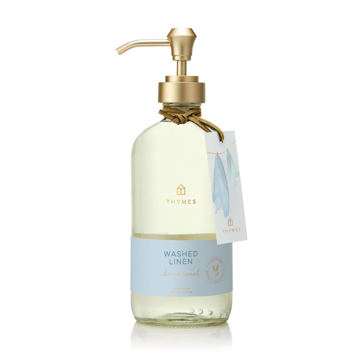 Thymes Hand Wash - Washed Linen - 15 Fl Oz - Gentle Cleansing & Refreshing Scent Avelisse