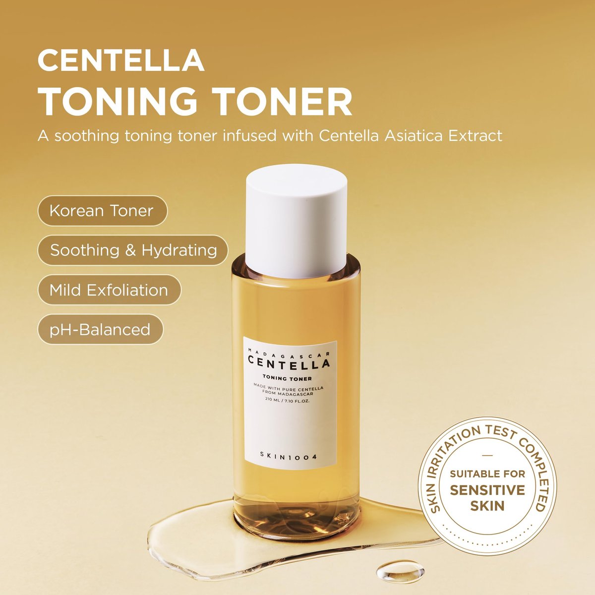 SKIN1004 Centella Toning Toner – Hydrating & Soothing Korean Face Toner with Madagascar Centella Asiatica & Hyaluronic Acid, PHA Exfoliator, 7.10 fl.oz (210ml) Avelisse