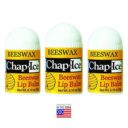 Chap-Ice Beeswax Peppermint Mini Lip Balm 12-Pack – Vitamin E for Dry, Cracked Lips | Made in USA Avelisse