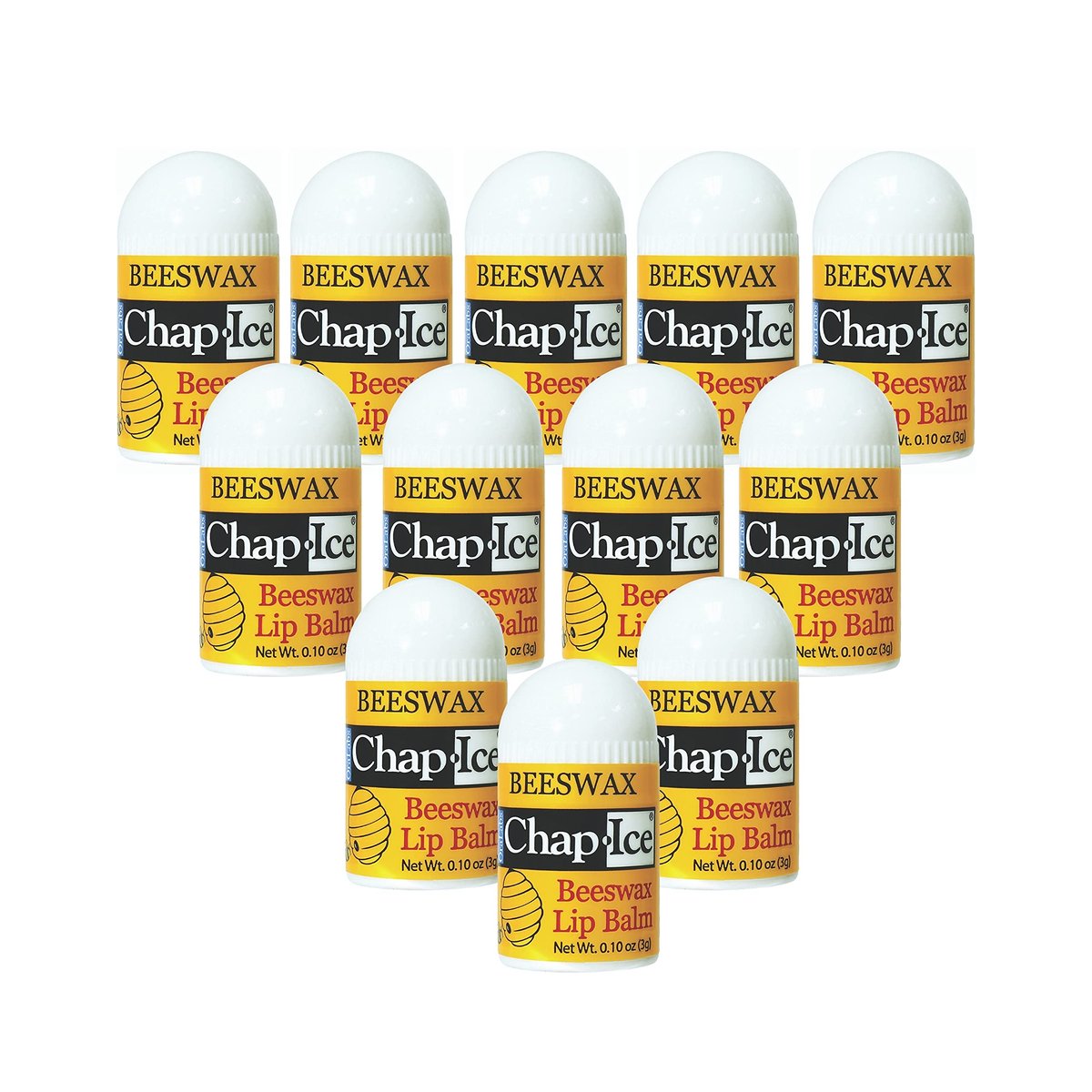Chap-Ice Beeswax Peppermint Mini Lip Balm 12-Pack – Vitamin E for Dry, Cracked Lips | Made in USA Avelisse