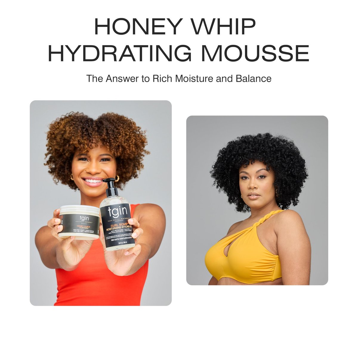 tgin Honey Whip Hydrating Mousse for Natural, Dry, Curly, and Damaged Hair - 8 oz Avelisse