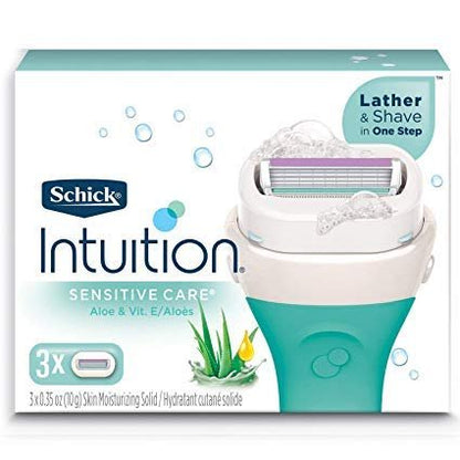 Schick Intuition Sensitive Care Moisturizing Razor Blade Refills for Women with Natural Aloe, 12 Count (Limited Edition) Avelisse