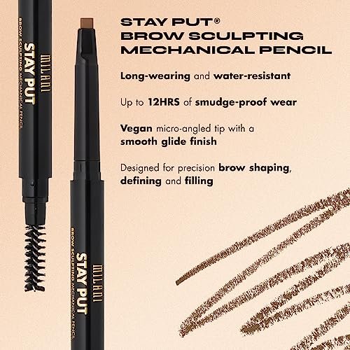 Milani Stay Put Brow Sculpting Mechanical Pencil - Dark Brown, 0.01 oz, Cruelty-Free Long-Lasting Eyebrow Pencil for Defining and Shaping Brows - görsel 6