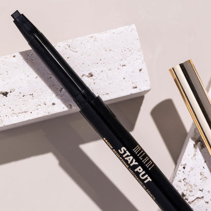 Milani Stay Put Brow Sculpting Mechanical Pencil - Dark Brown, 0.01 oz, Cruelty-Free Long-Lasting Eyebrow Pencil for Defining and Shaping Brows