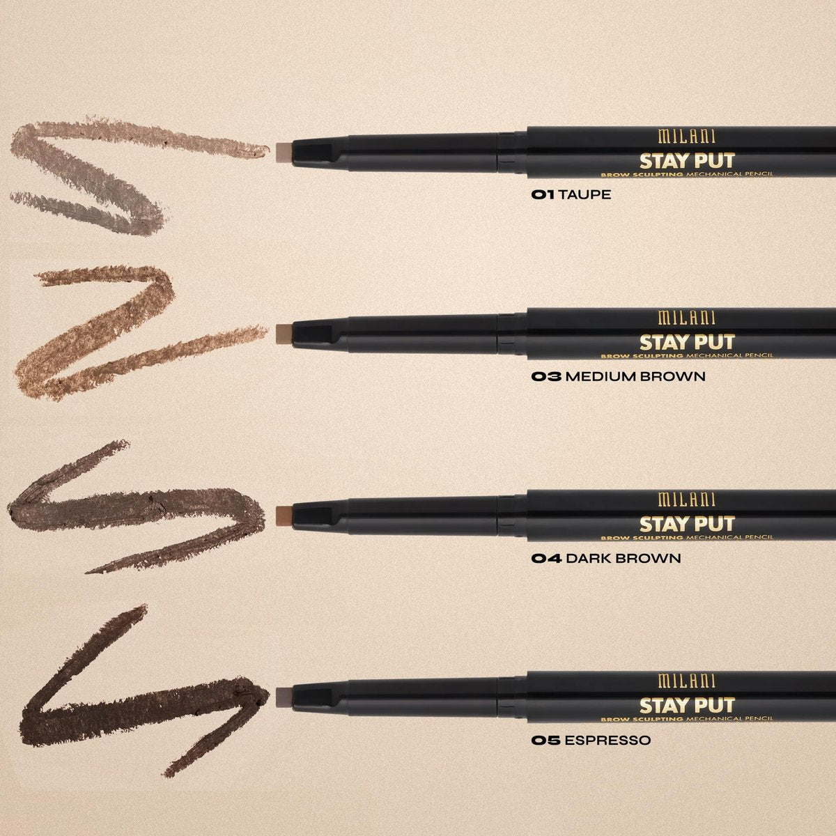 Milani Stay Put Brow Sculpting Mechanical Pencil - Dark Brown, 0.01 oz, Cruelty-Free Long-Lasting Eyebrow Pencil for Defining and Shaping Brows - görsel 7