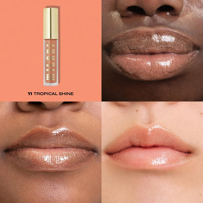 Milani Keep It Full Nourishing Lip Plumper - Tropical Shine - Hyaluronic Acid & Peptides for Soft, Fuller-Looking Lips