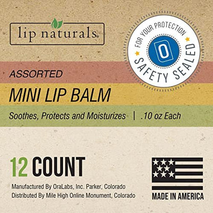 CHAP-ICE Lip Naturals Assorted Mini Lip Balm with SPF-15 Sunscreen, 12-Count Pack (Bing Cherry, Tea Tree Mint, Vanilla Bean) Avelisse