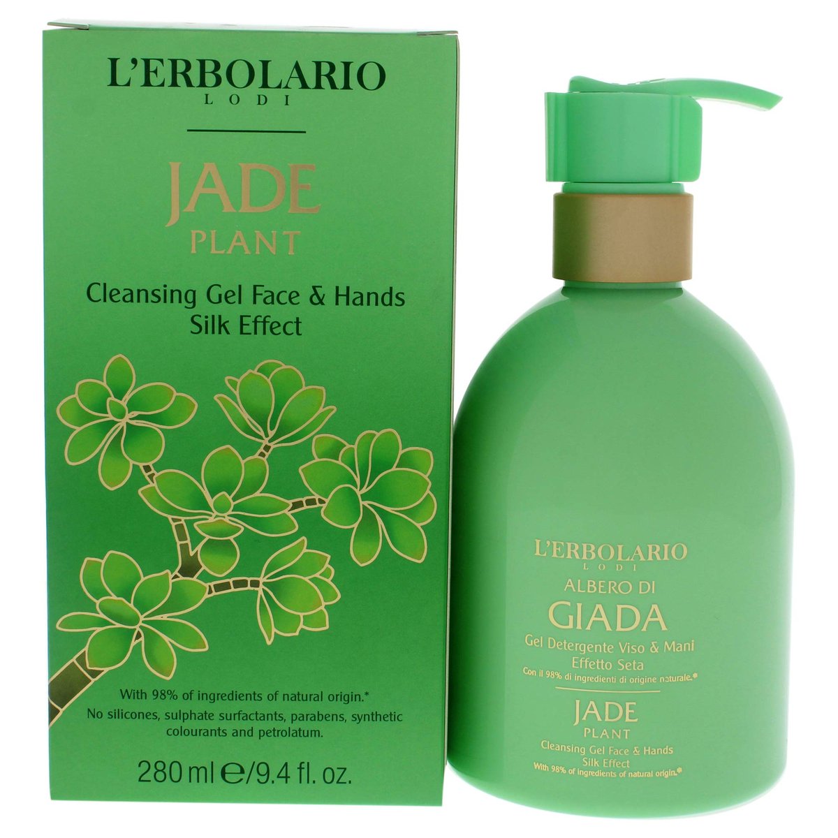 L'Erbolario Jade Plant Face And Hands Cleansing Gel - Floral & Citrus Fragrance - Moisturizing & Softening - Silky Effect - 9.4 oz - görsel 1