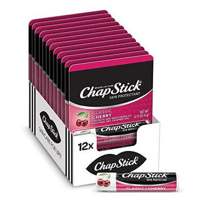 ChapStick Classic Cherry Lip Balm Tube - 12 Pack, 0.15 Oz Each