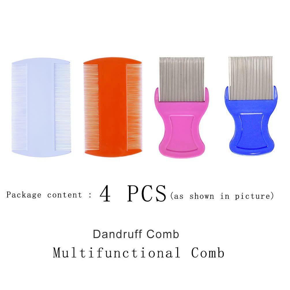 zYoung 4-Piece Hair Comb Set - Double-Sided Combs & Metal Dandruff Remover Comb for Men, Women, and Kids - görsel 3